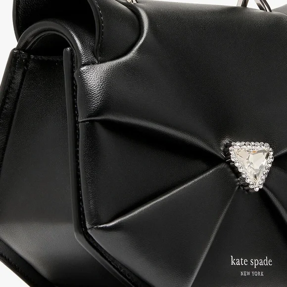 ♠️Kate Spade Whiskers 3D Meow Cat Leather Crossbody Bag, Black NWT